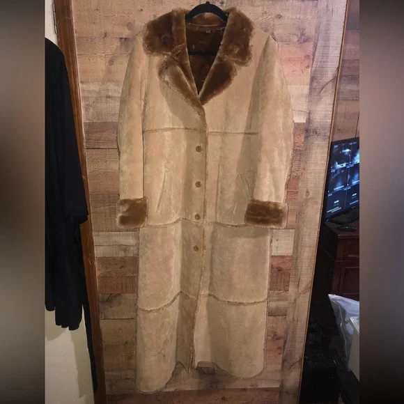 1980s leather shearling vintage coat